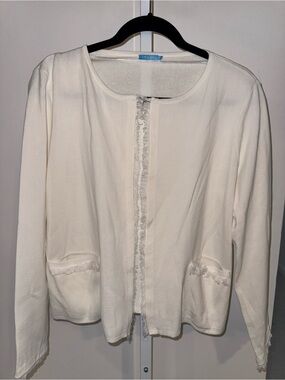 J. McLaughlin Cream Knit Top with Blue Label